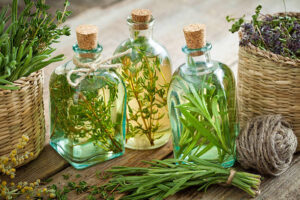Herbal Oil in jars