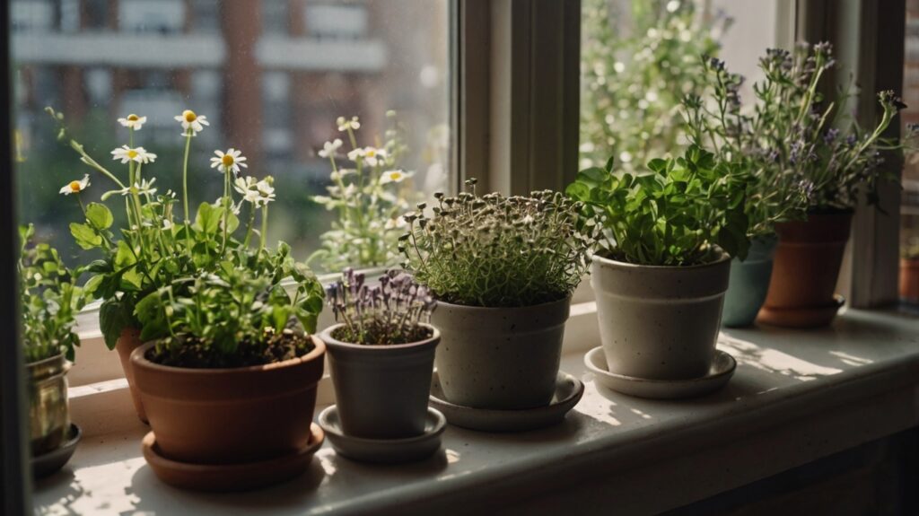 Infographic showing benefits of growing medicinal herbs in pots